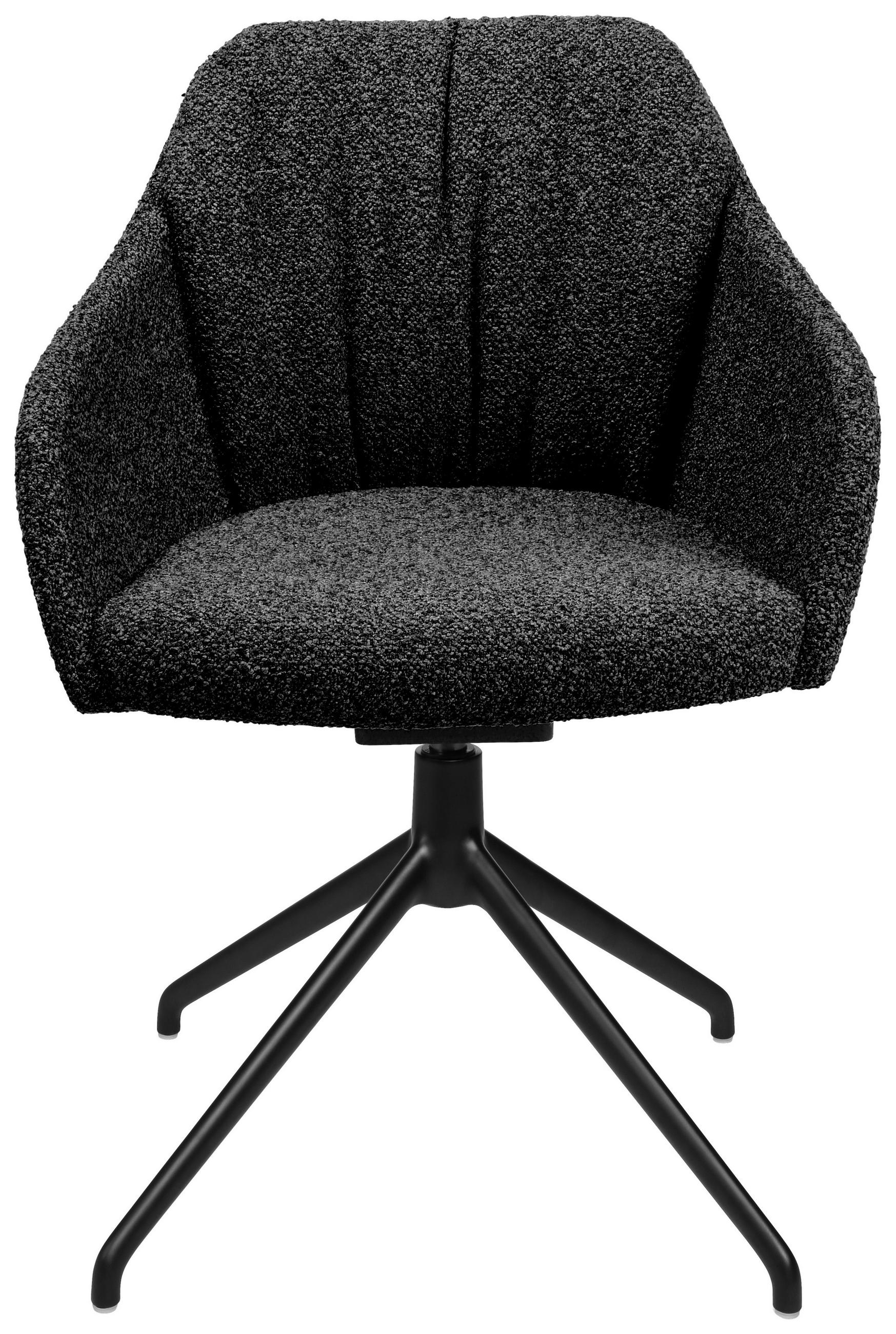 ARMLEHNSTUHL  in Aluminium Flachgewebe  - Anthrazit/Schwarz, Design, Textil/Metall (58/81,5-84,5/60cm) - Johann Jakob