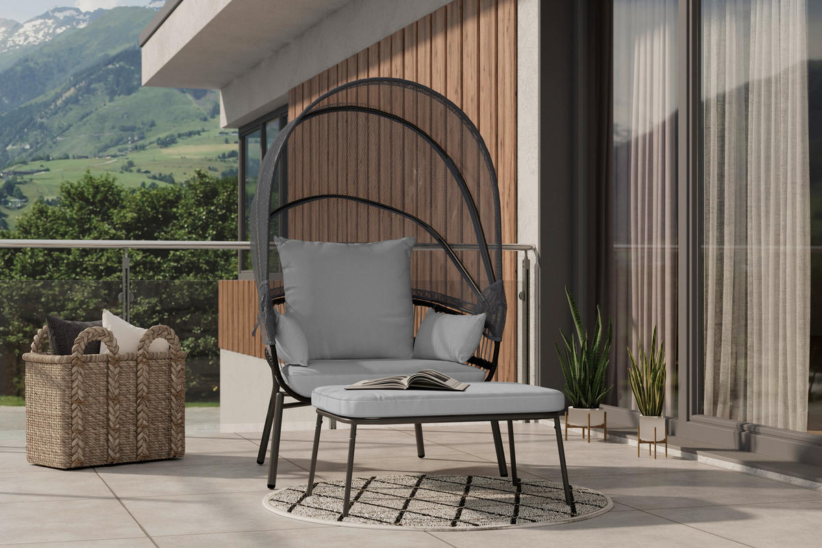 VRTNI SET   jeklo    antracit, svetlo siva    - antracit/svetlo siva, Moderno, kovina/umetna masa - Ambia Garden