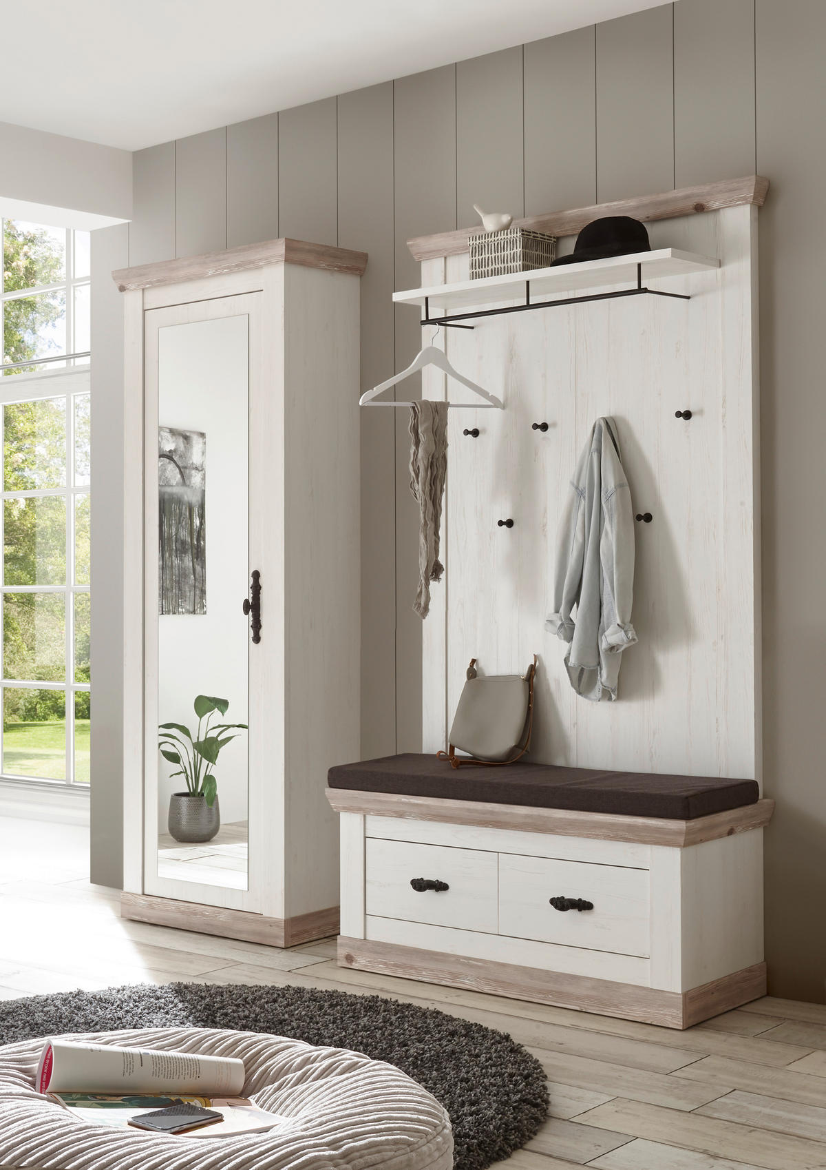 GARDEROBE 3-teilig  in 190/201/45 cm  - Hellbraun/Pinienfarben, Design, Holzwerkstoff (190/201/45cm) - MID.YOU