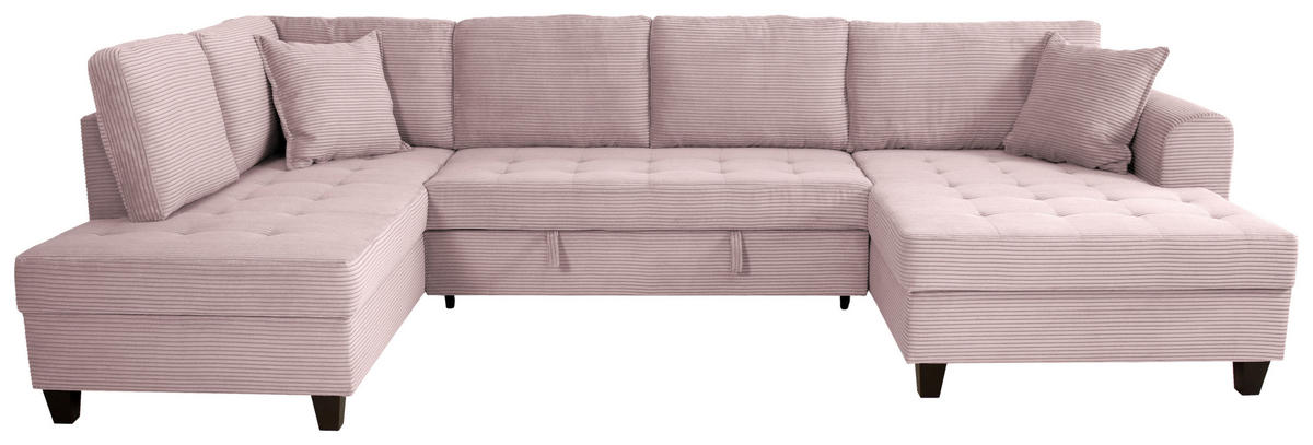 WOHNLANDSCHAFT MORITZ Rosa Cord  - Rosa, Trend, Textil (178/324/155cm) - P & B