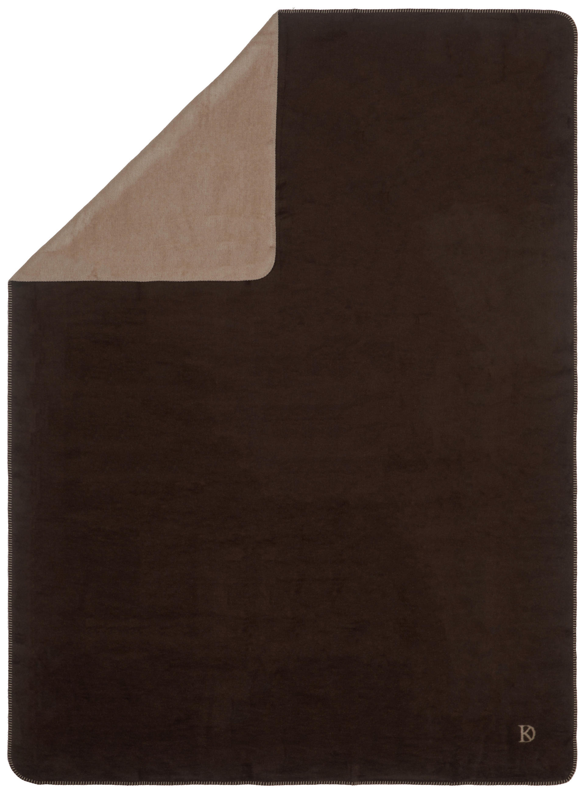 Dieter Knoll Wohndecke Frame Braun, Taupe 150x200 cm