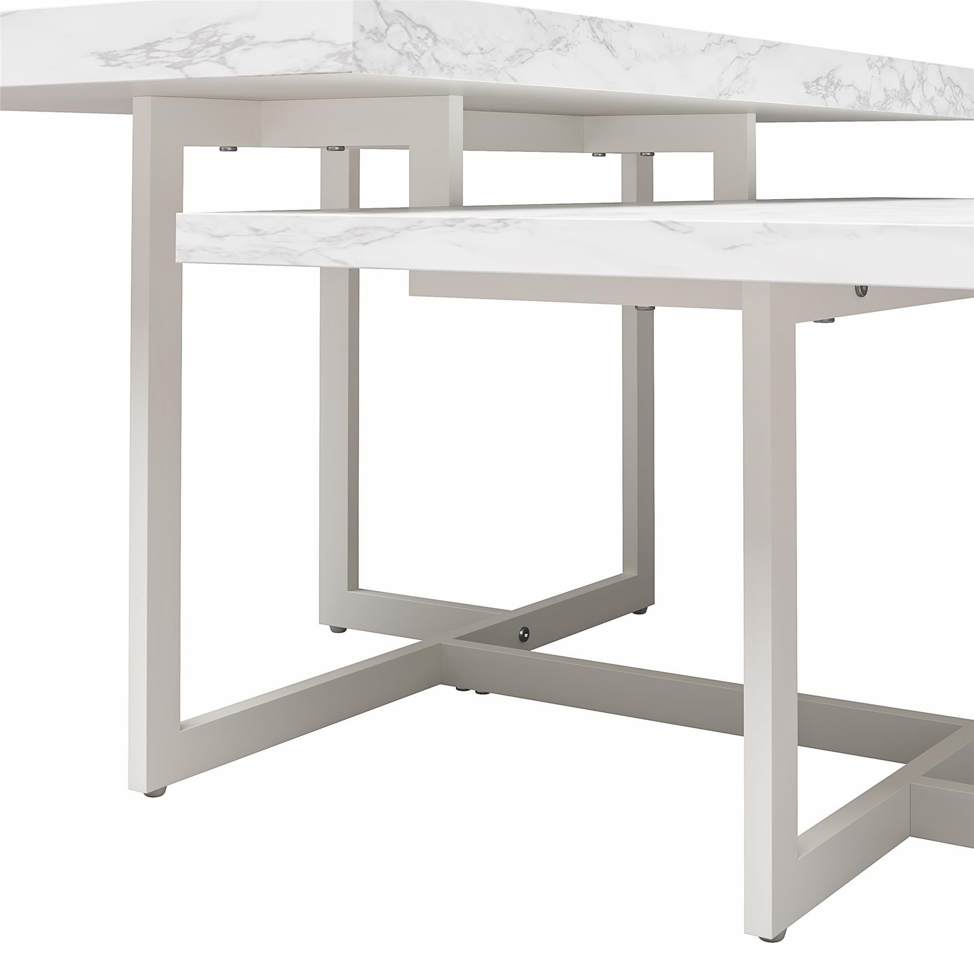 COUCHTISCH 52/46/90 cm Weiß  - Hellgrau/Weiß, Design, Holzwerkstoff/Metall (52/46/90cm) - MID.YOU