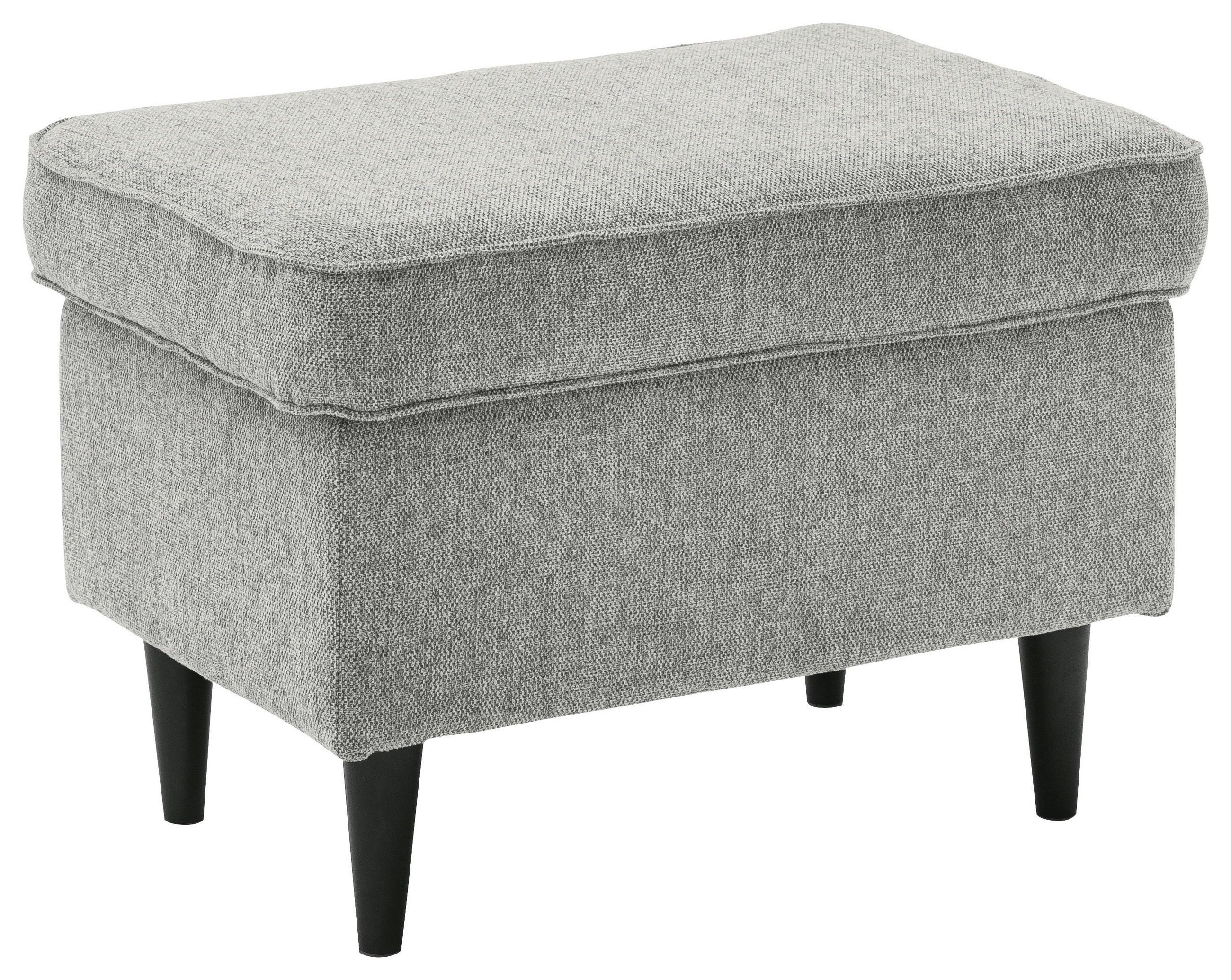 HOCKER Webstoff Silberfarben  - Silberfarben/Schwarz, Basics, Textil (63/43/42cm) - MID.YOU