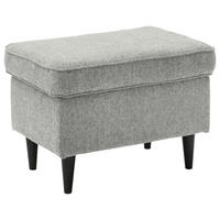 HOCKER Webstoff Silberfarben  - Silberfarben/Schwarz, Basics, Textil (63/43/42cm) - MID.YOU