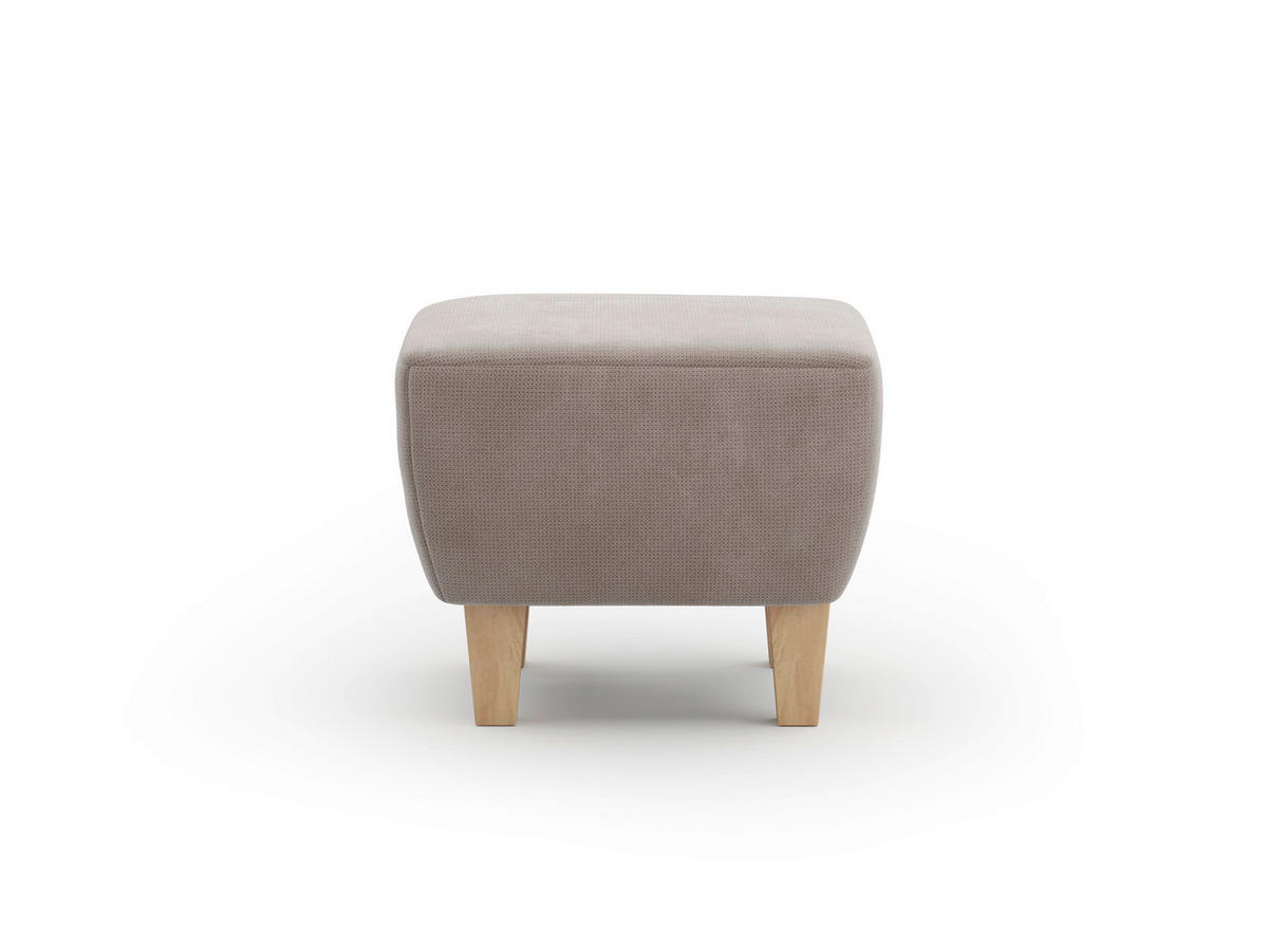HOCKER Flachgewebe Taupe  - Taupe/Eichefarben, KONVENTIONELL, Holz/Textil (56/46/56cm) - Sit & More