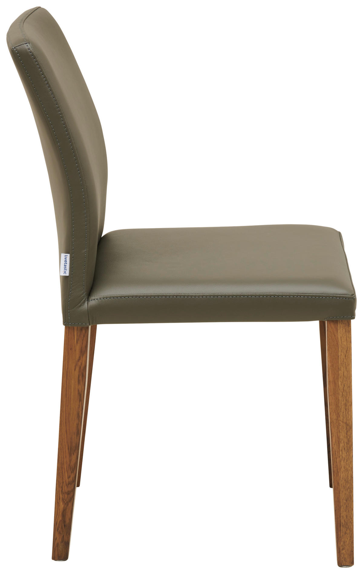 STUHL Echtleder Anthrazit  - Anthrazit/Walnussfarben, MODERN, Leder (47,5/87/57,5cm) - Livetastic