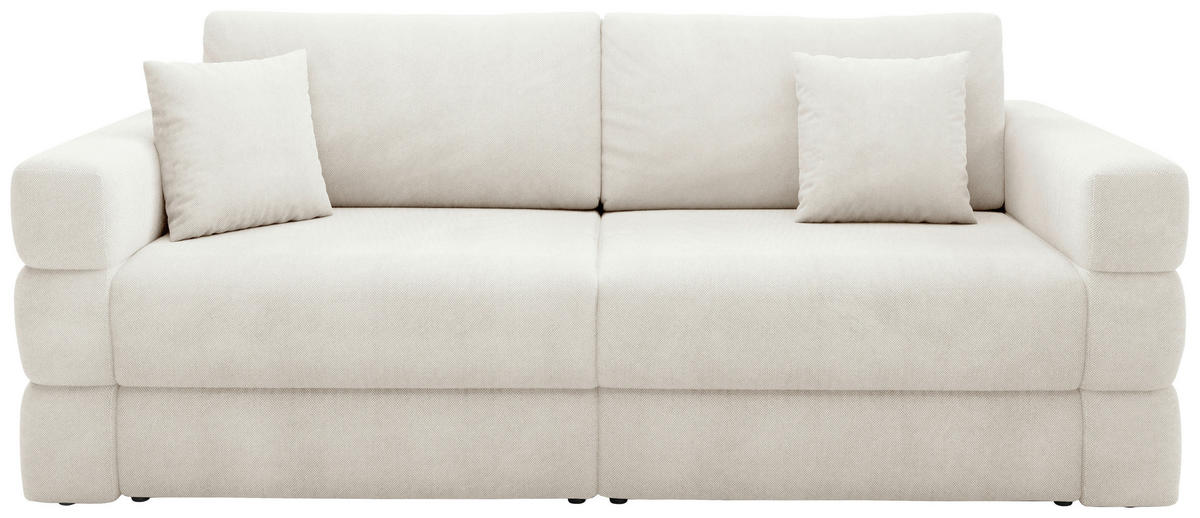 SCHLAFSOFA TERAZZO in Webstoff Beige  - Beige/Schwarz, Design, Kunststoff/Textil (254/93/167cm) - Livetastic