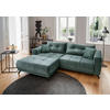ECKSOFA RESTATO Blau Velours  - Blau/Schwarz, MODERN, Textil/Metall (177/246cm) - MID.YOU