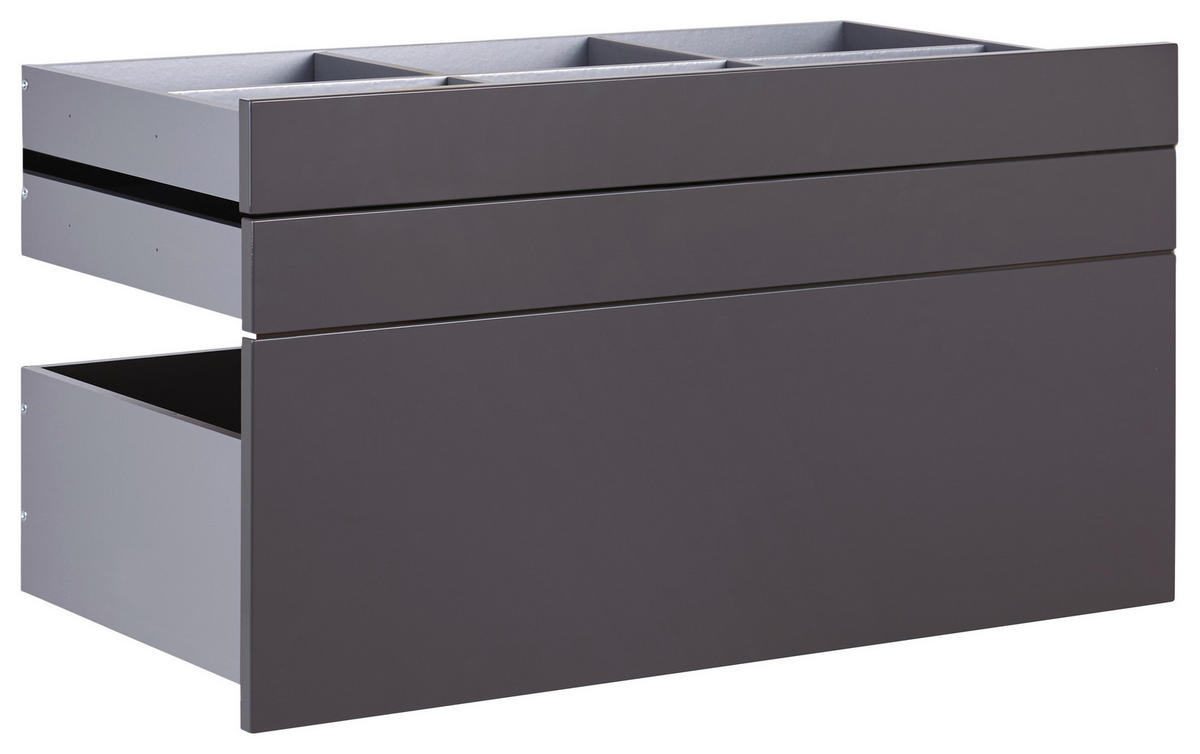 SADA ZÁSUVEK, antracitová, 90,9/50,3/46,8 cm - antracitová, Konvenční, kompozitní dřevo (90,9/50,3/46,8cm) - Hom`in