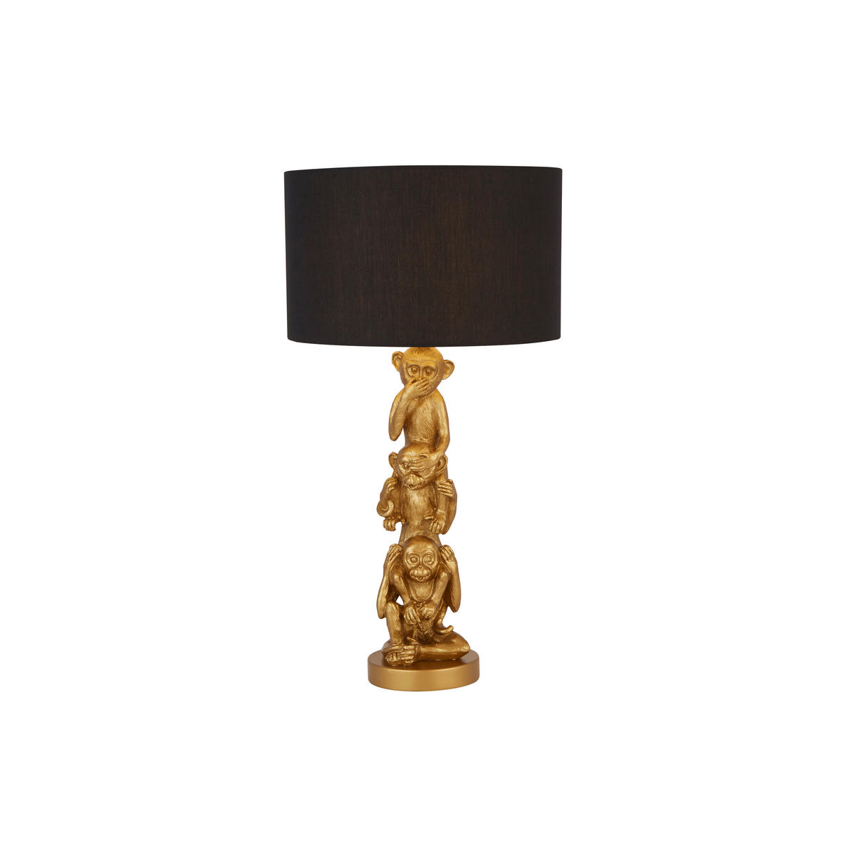 LED-TISCHLEUCHTE 3 Wise Monkeys 28/42 cm   - LIFESTYLE, Naturmaterialien/Textil (28/42cm) - Searchlight