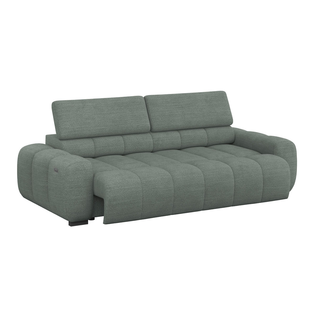 BIGSOFA Webstoff Grün  - Schwarz/Grün, Design, Kunststoff/Textil (248/77-97/108cm) - Welnova