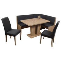 ECKBANKGRUPPE in Textil, Holzwerkstoff Dunkelgrau, Eiche Artisan  - Dunkelgrau/Eiche Artisan, KONVENTIONELL, Holz/Holzwerkstoff (125/165cm)