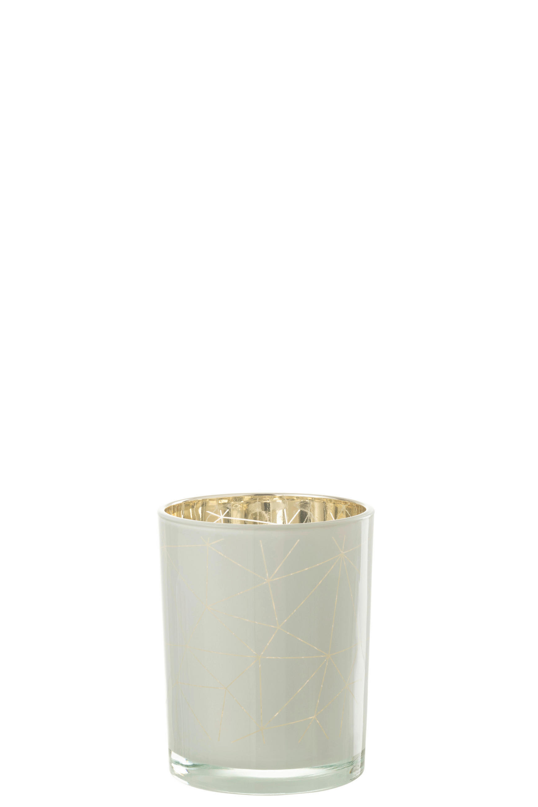 TEELICHTHALTER - Weiss/Goldfarben, Basics, Glas (10/10/12,5cm) - Ambia Home