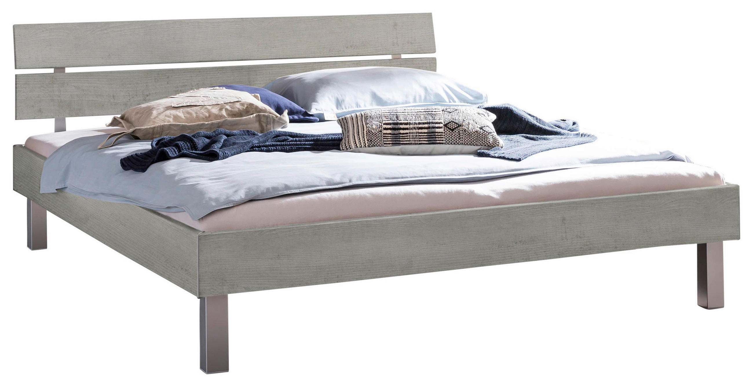 BETT in Grau  - Grau, Design, Holzwerkstoff/Metall (90/200cm) - Hasena