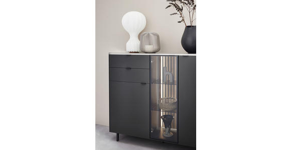 HIGHBOARD Anthrazit 141,2/120,1/40 cm - Anthrazit/Schwarz, Design, Glas/Holz (141,2/120,1/40cm) - Dieter Knoll
