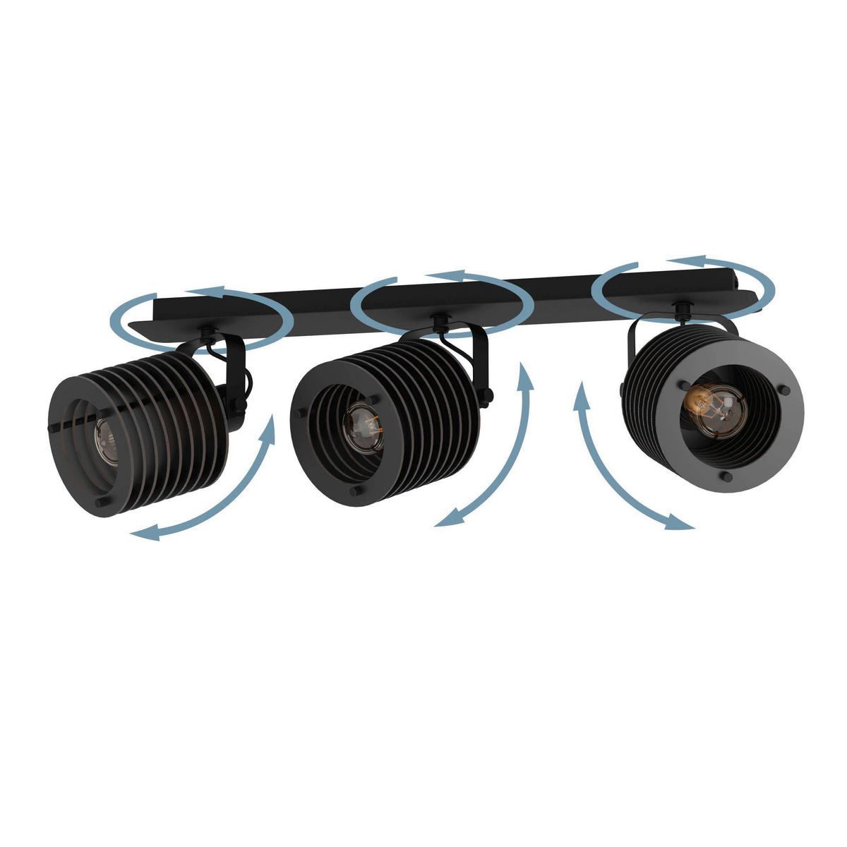 STRAHLER 57,5 cm   - Schwarz, Design, Holz/Metall (57,5cm) - Eglo