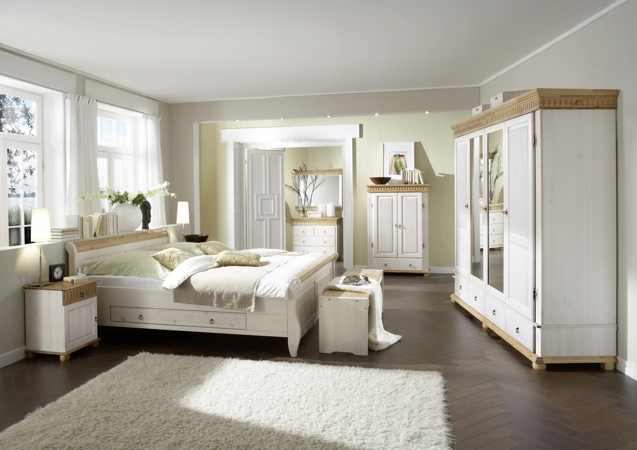GARDEROBENSCHRANK Kiefer massiv Weiß, Kieferfarben - Schwarz/Weiß, LIFESTYLE, Holz (72/194,5/41cm) - Carryhome