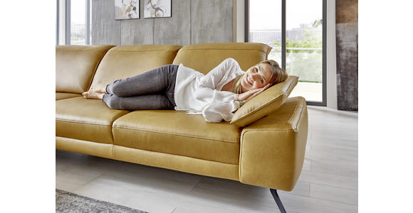 ECKSOFA in Echtleder Hellbraun 328/193 cm - Hellbraun/Schwarz, Design, Leder/Metall (328/193cm) - Dieter Knoll