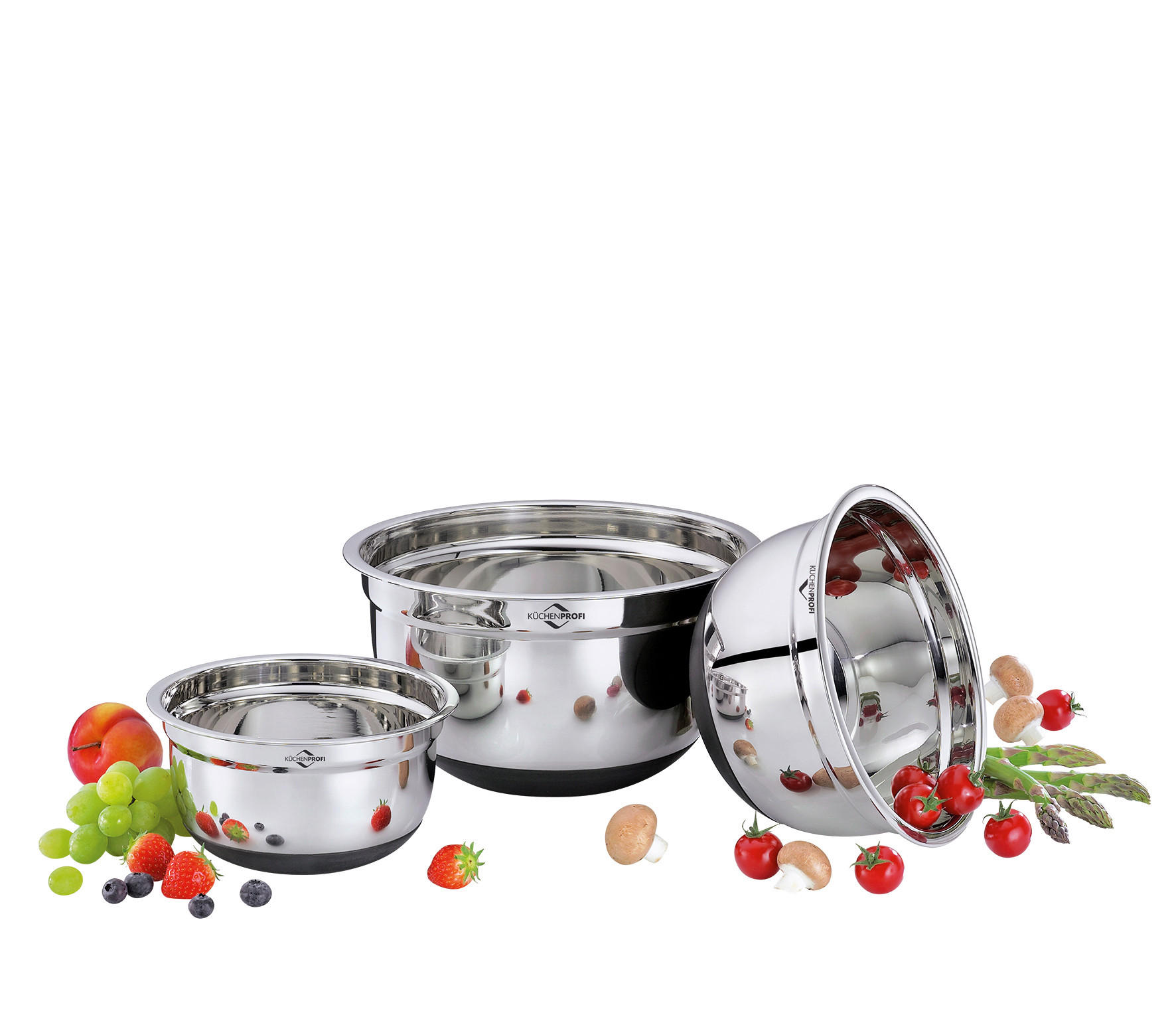 RÜHRSCHÜSSELSET - Silberfarben, Basics, Kunststoff/Metall - KÜCHENPROFI