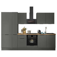 KÜCHENBLOCK   in Graphitfarben  - Schwarz/Graphitfarben, Basics, Holzwerkstoff/Metall (300/211/60cm) - Carryhome