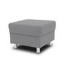 HOCKER in Textil Silberfarben  - Chromfarben/Silberfarben, KONVENTIONELL, Textil/Metall (54/40/54cm) - MID.YOU