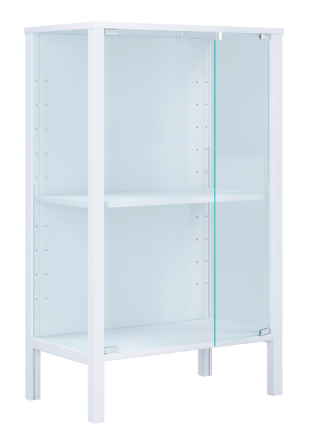 VITRÍNA, čiré, bílá, 60/80/35 cm - bílá/čiré, Design, kompozitní dřevo/plast (60/80/35cm) - Livetastic