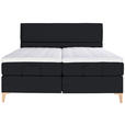 BOXSPRINGBETT 180/200 cm  in Schwarz  - Eichefarben/Schwarz, KONVENTIONELL, Holz/Textil (180/200cm) - Voleo