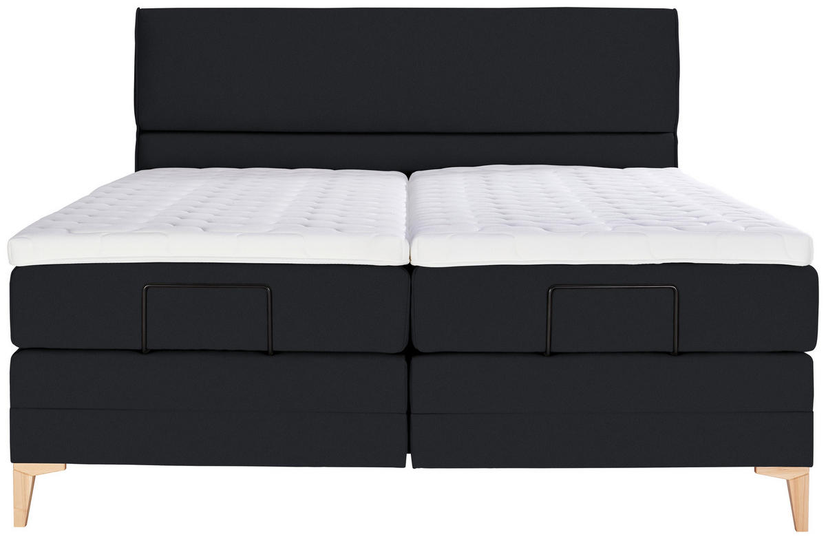BOXSPRINGBETT 180/200 cm  in Schwarz  - Eichefarben/Schwarz, Konventionell, Holz/Textil (180/200cm) - Voleo