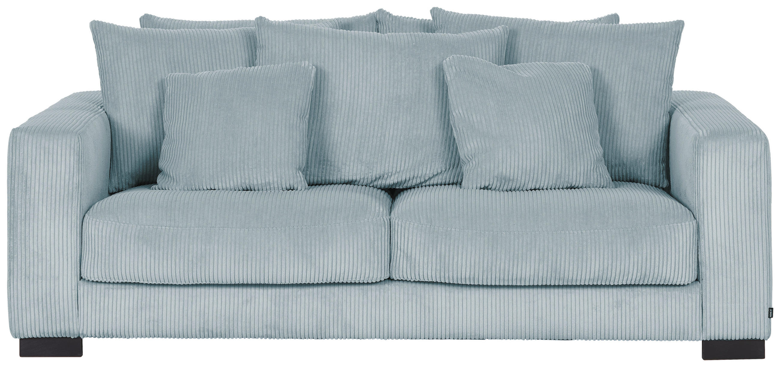 2,5-SITZER  in Cord Mintgrün  - Schwarz/Mintgrün, KONVENTIONELL, Holz/Textil (203/83/126cm) - Hom`in