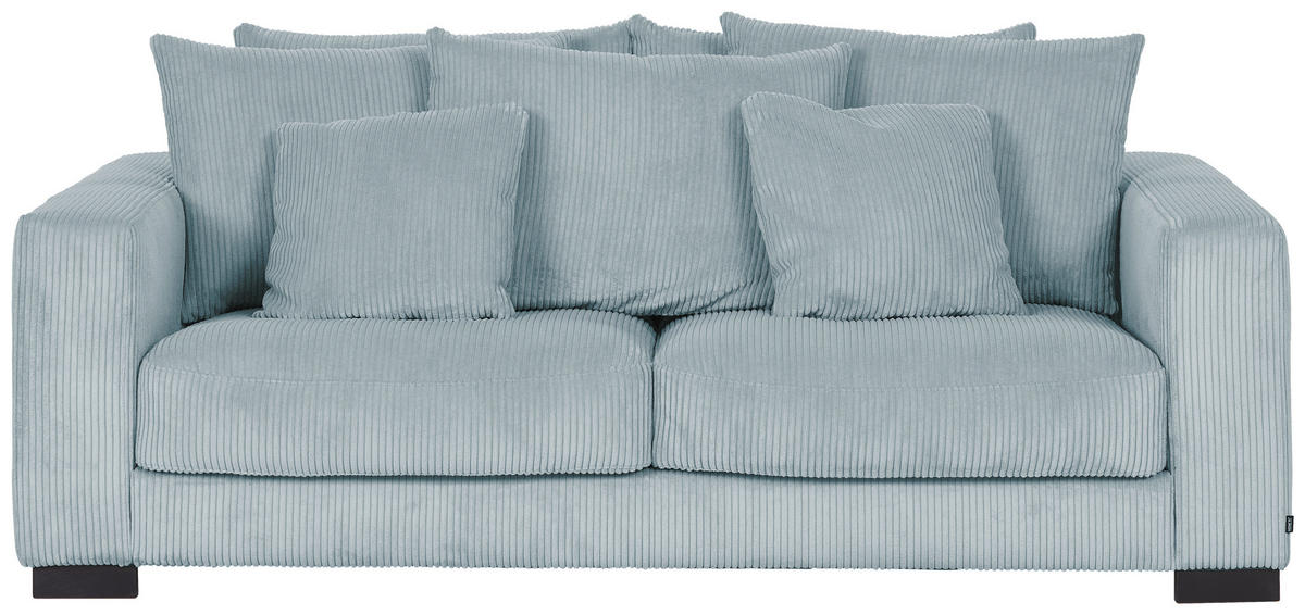 2,5-SITZER Cord Mintgrün  - Schwarz/Mintgrün, KONVENTIONELL, Holz/Textil (203/83/126cm) - Hom`in