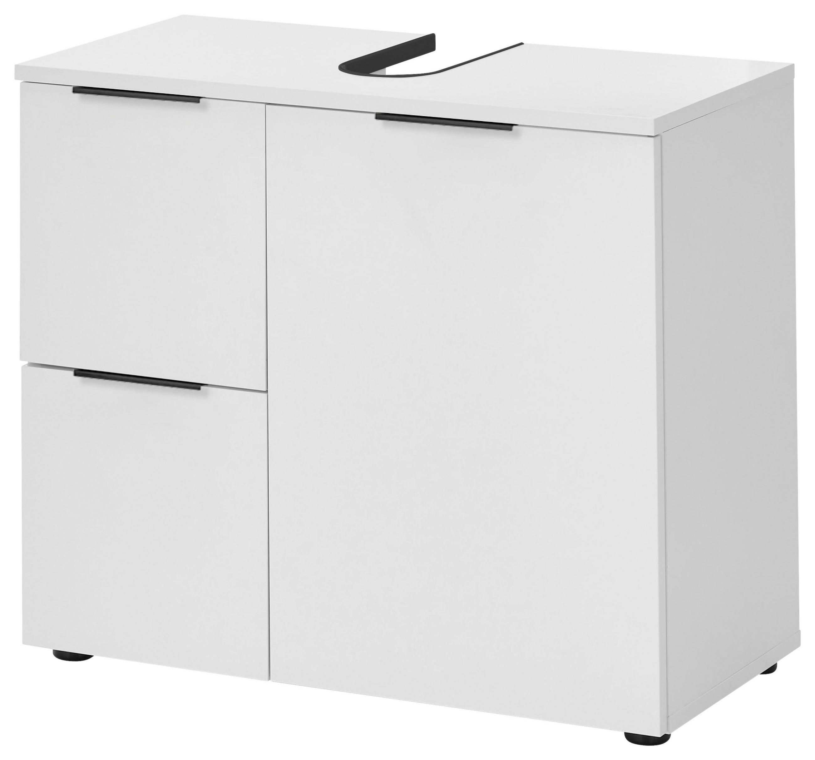 MOSDÓ ALATTI SZEKRÉNY 70/60/35 cm  - fekete/fehér, Konventionell, műanyag/faalapú anyag (70/60/35cm) - Xora