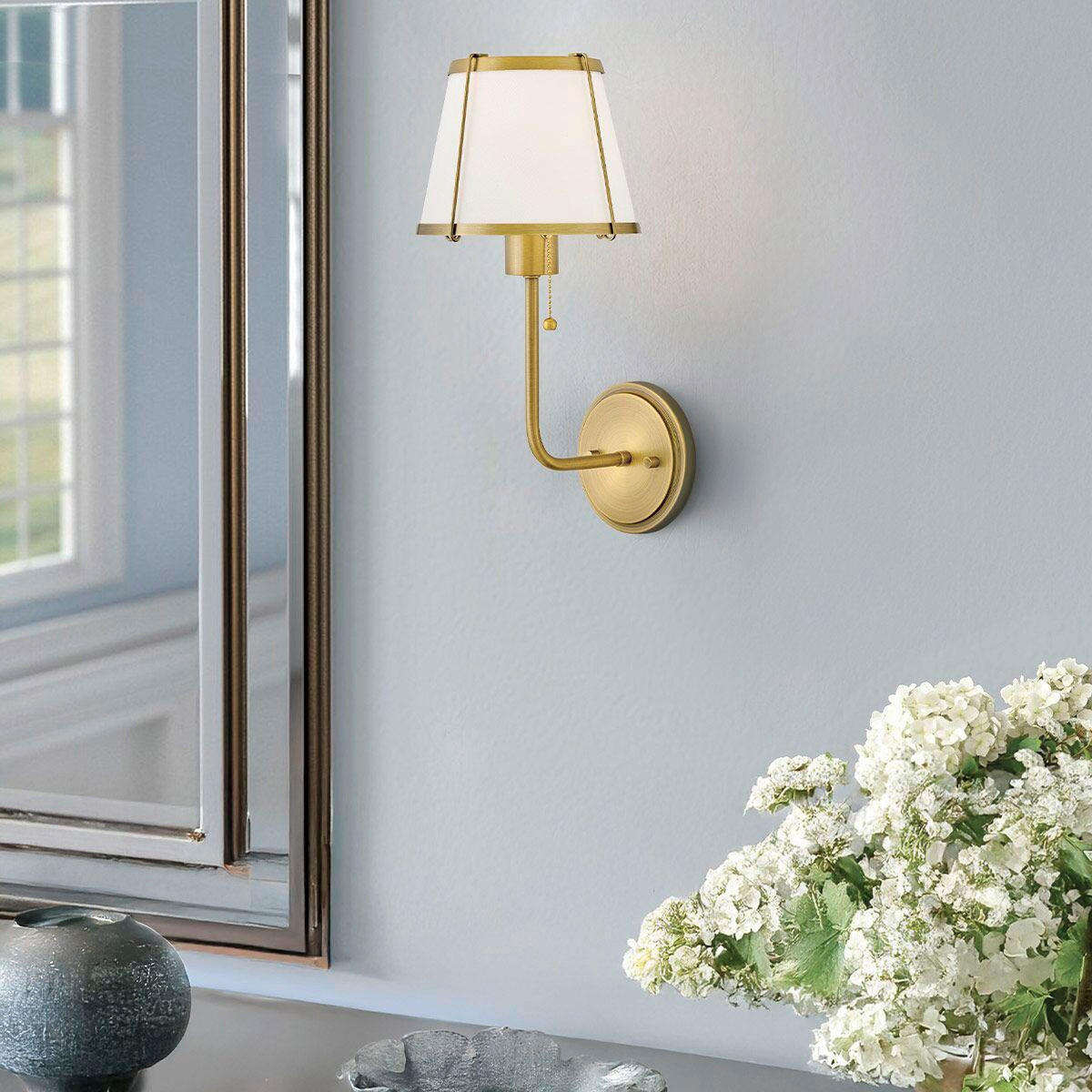 WANDLEUCHTE - Perlmutt/Goldfarben, Konventionell, Metall (40/18,4/22,2cm) - Elstead Lighting