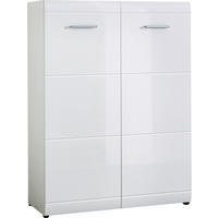 SCHUHSCHRANK Weiß  - Silberfarben/Schwarz, Design, Holzwerkstoff/Kunststoff (89,1/119,4/35,7cm) - Carryhome