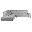 ECKSOFA Grau Webstoff  - Schwarz/Grau, KONVENTIONELL, Textil/Metall (225/288cm) - Carryhome