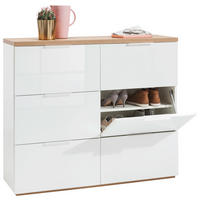 BOTNÍK, bílá, barvy dubu, 120,0/102,30/35,0 cm - bílá/barvy dubu, Moderní, kov/kompozitní dřevo (120,0/102,30/35,0cm) - Carryhome