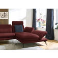 ECKSOFA in Echtleder Brombeere  308/195 cm  - Brombeere/Schwarz, Design, Leder/Metall (308/195cm) - Dieter Knoll