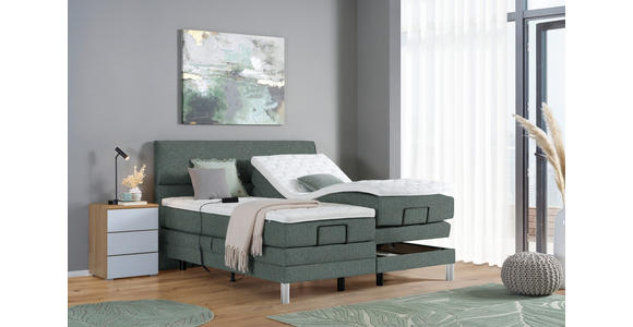 BOXSPRINGBETT 180/200 cm in Grün - Chromfarben/Grün, KONVENTIONELL, Kunststoff/Textil (180/200cm) - Voleo