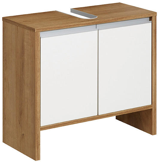 WASCHBECKENUNTERSCHRANK 62/55/28 cm - Eichefarben/Weiß, KONVENTIONELL, Holzwerkstoff (62/55/28cm) - Xora