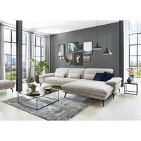 SJEDEĆA GARNITURA tekstil  srebrne boje   - srebrne boje/crna, Moderno, tekstil (345/191cm) - Beldomo Comfort