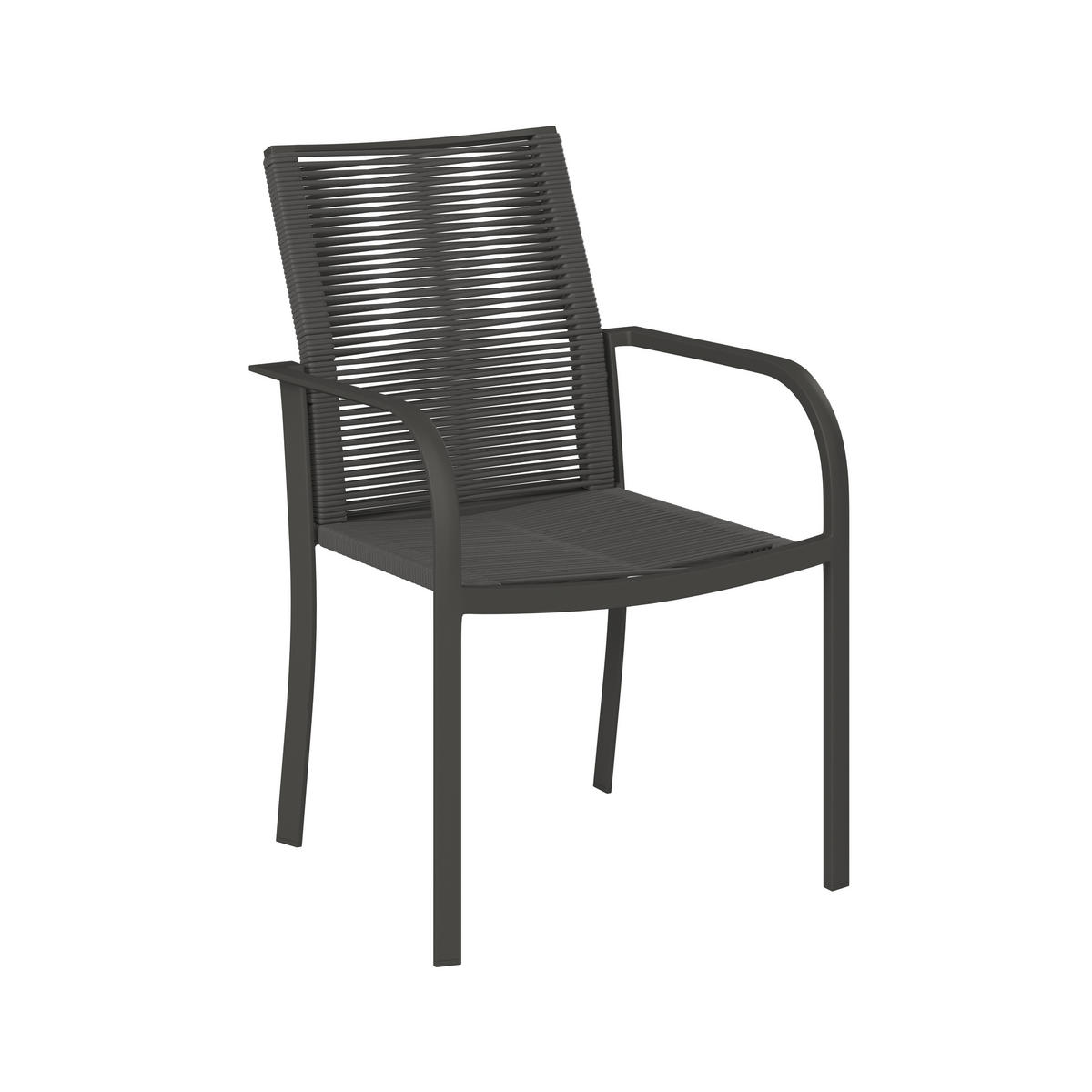 GARTENSTUHL Metall, Kunststoff Anthrazit, Grau  - Anthrazit/Grau, MODERN, Kunststoff/Metall (56.5/87/65cm) - Ambia Garden