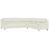 ROHOVÁ SEDACIA SÚPRAVA, koža, biela - biela, Design, kov/koža (290/253cm) - Xora