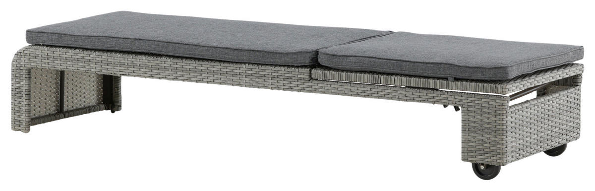 SONNENLIEGE 60/32/196 cm  - Grau, KONVENTIONELL, Kunststoff/Textil (60/32/196cm) - Gardenson
