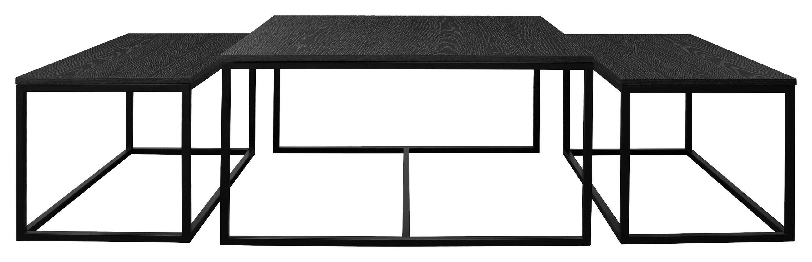 SOFFBORD SET - svart, Modern, metall/trämaterial (90/90/48cm) - Niels Andersson