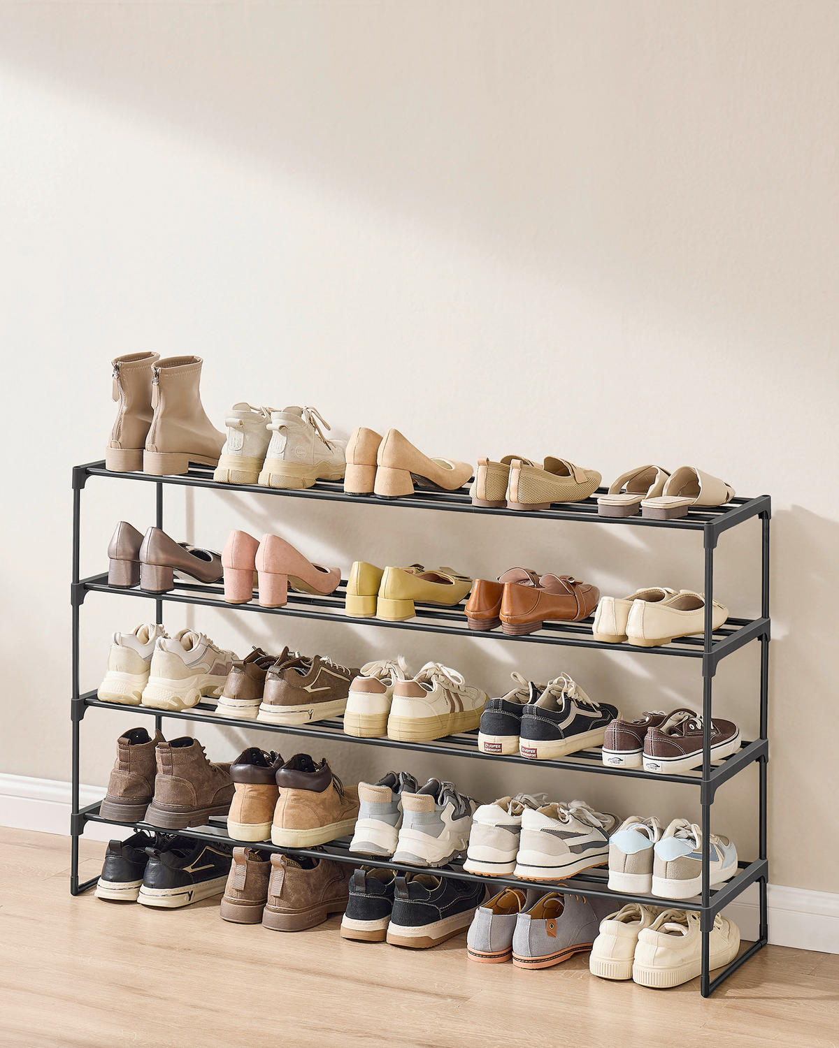 SCHUHREGAL Schwarz  - Schwarz, Trend, Kunststoff/Metall (117/72/30cm) - Boxxx