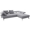 ECKSOFA in Chenille Grau  - Schwarz/Grau, Design, Textil/Metall (305/224cm) - Dieter Knoll