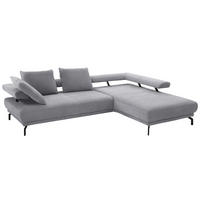 ECKSOFA in Chenille Grau  - Schwarz/Grau, Design, Textil/Metall (305/224cm) - Dieter Knoll