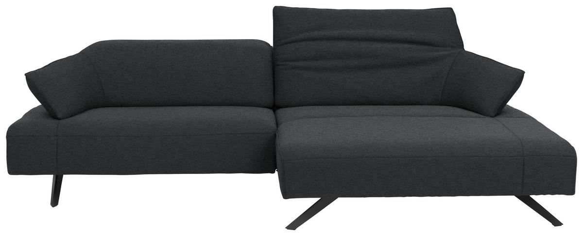 ECKSOFA in Struktur Grau  276/165 cm  - Anthrazit/Grau, Design, Textil/Metall (276/165cm) - Himolla
