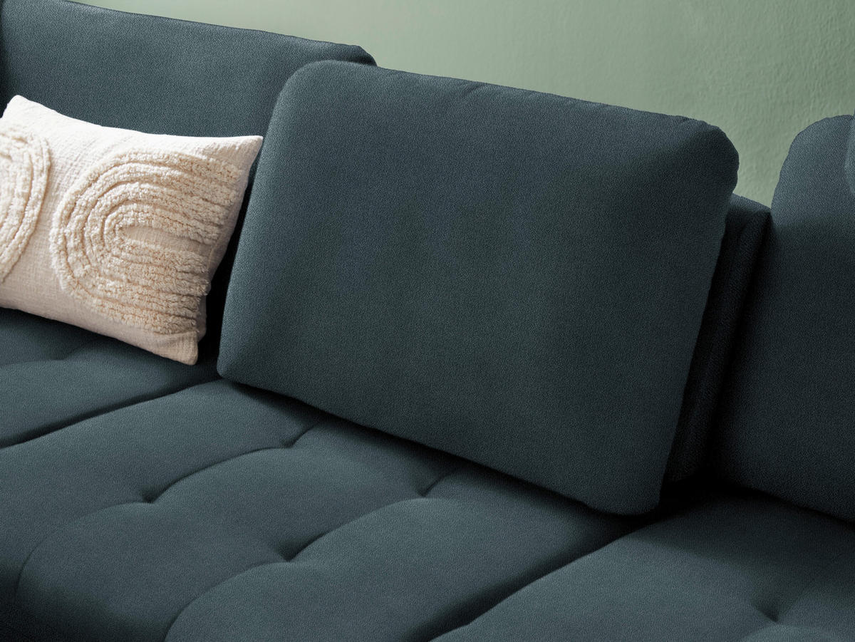 ECKSOFA Blau Flachgewebe  - Blau/Schwarz, Natur, Textil/Metall (233/288cm) - Valnatura