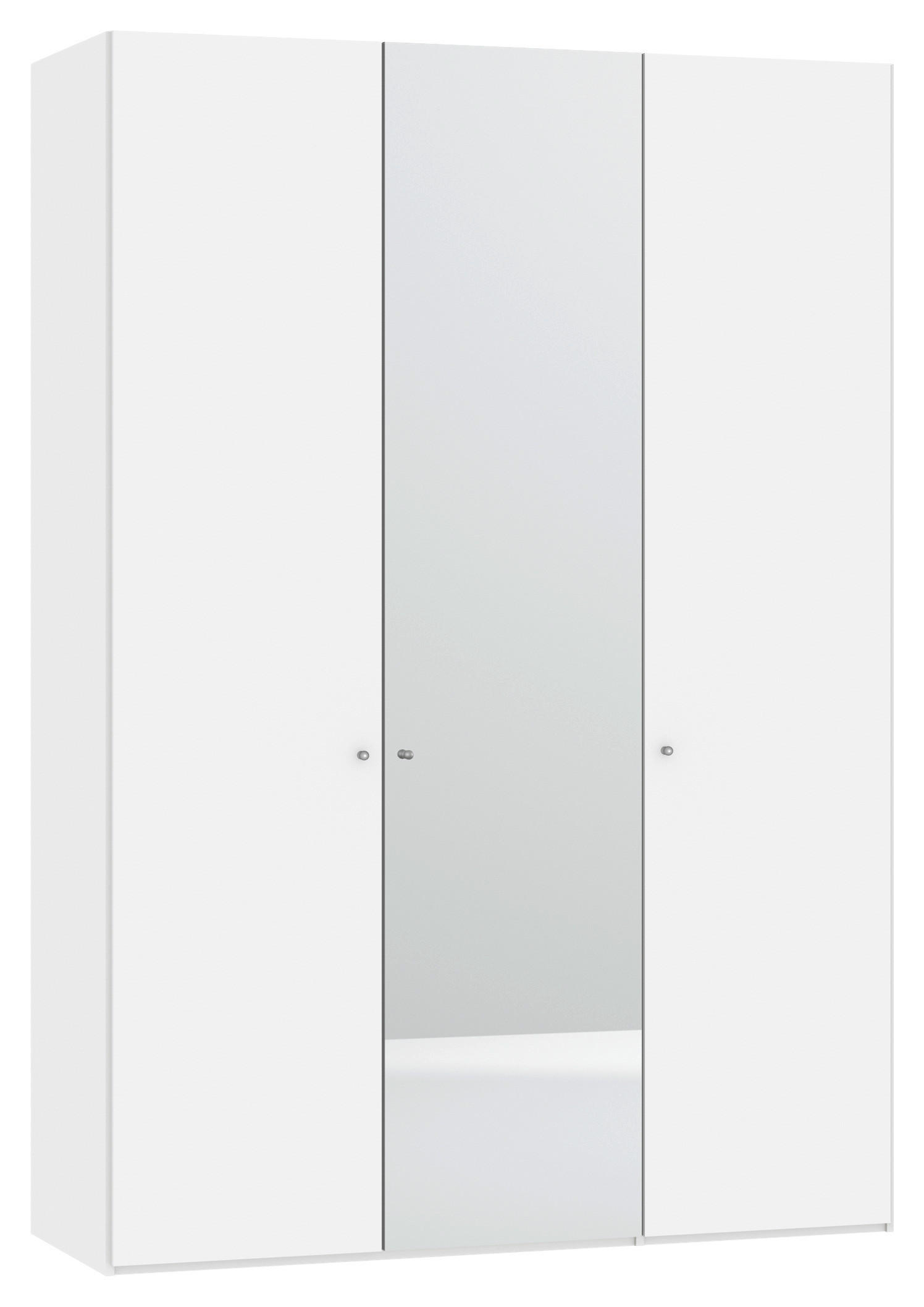 DREHTÜRENSCHRANK  in Klar, Weiß  - Klar/Silberfarben, Design, Glas/Holzwerkstoff (152/220/59cm) - Jutzler