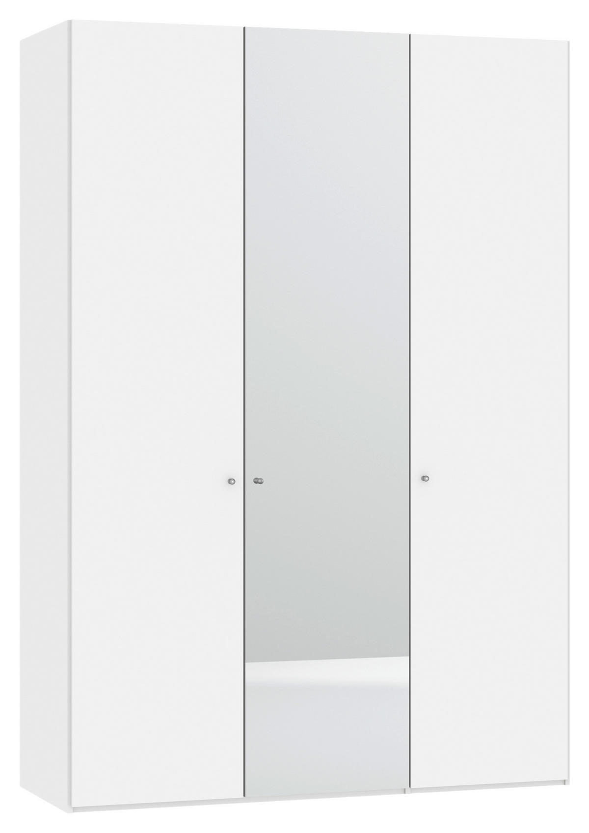 DREHTÜRENSCHRANK  in Klar, Weiß  - Klar/Silberfarben, Design, Glas/Holzwerkstoff (152/220/59cm) - Jutzler